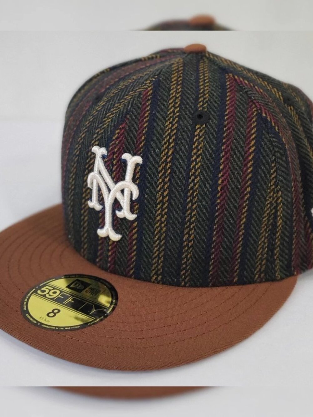 NEW ERA 59FITty NEW YORK METS 1986 WORLD SERIES WOOL HERRINGBONE HAT 8 (63.5 Cm)